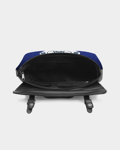 blue glitter hs oilers Casual Flap Backpack
