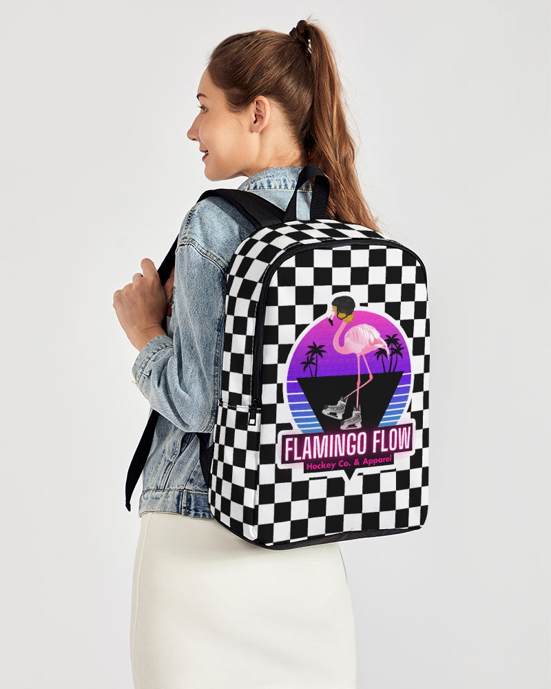 Flamingo Flow Checkered Back To Basics School Backpack