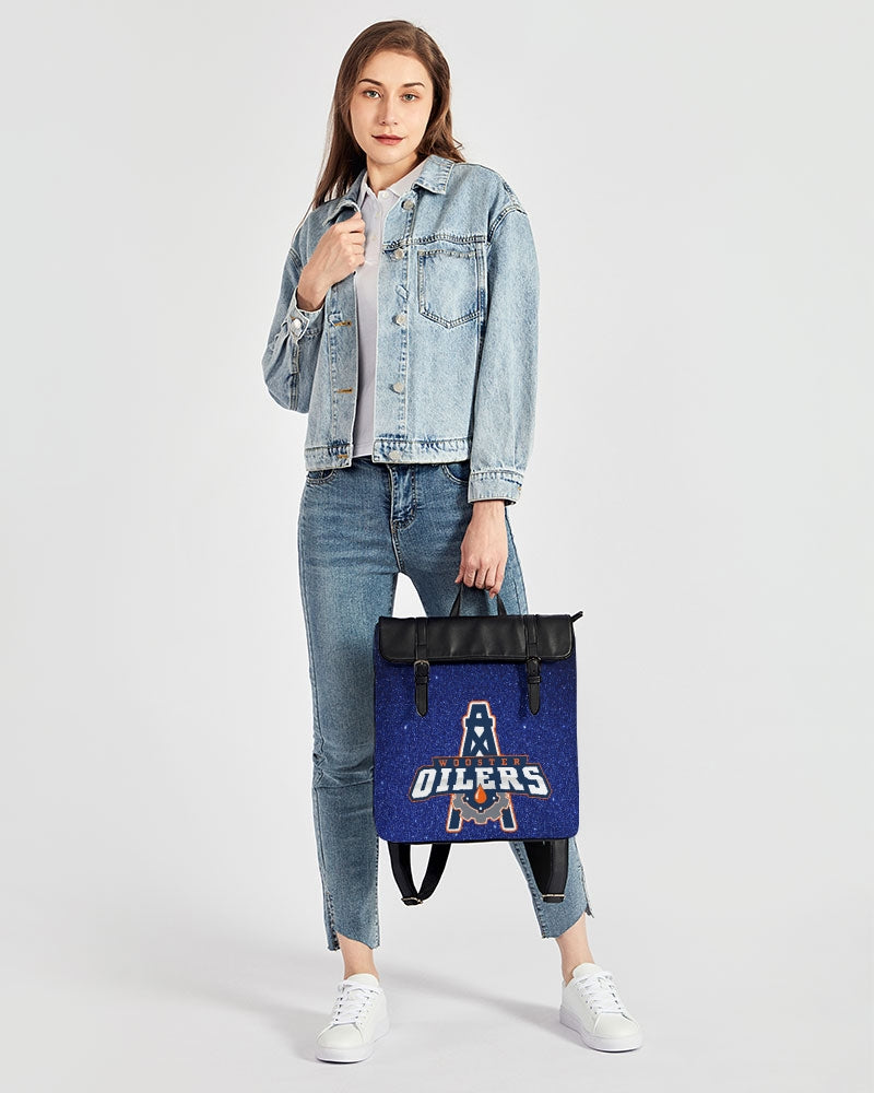 blue glitter oilers Casual Flap Backpack