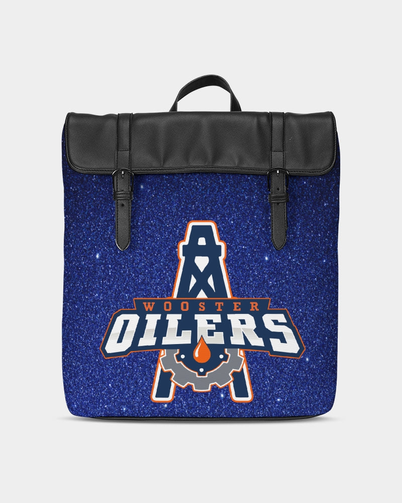 blue glitter oilers Casual Flap Backpack