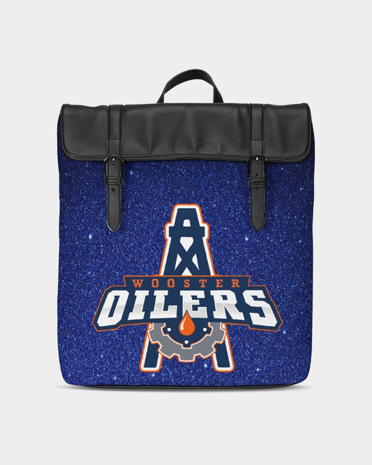blue glitter oilers Casual Flap Backpack