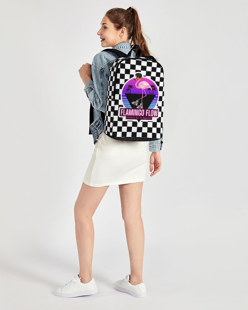 Flamingo Flow Checkered Back To Basics School Backpack