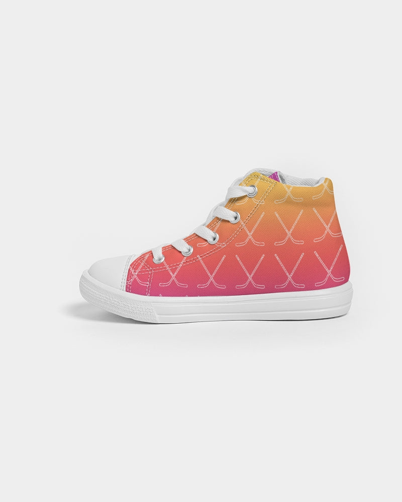 Ombre Hockey Stick Kids Hightop Canvas Shoe