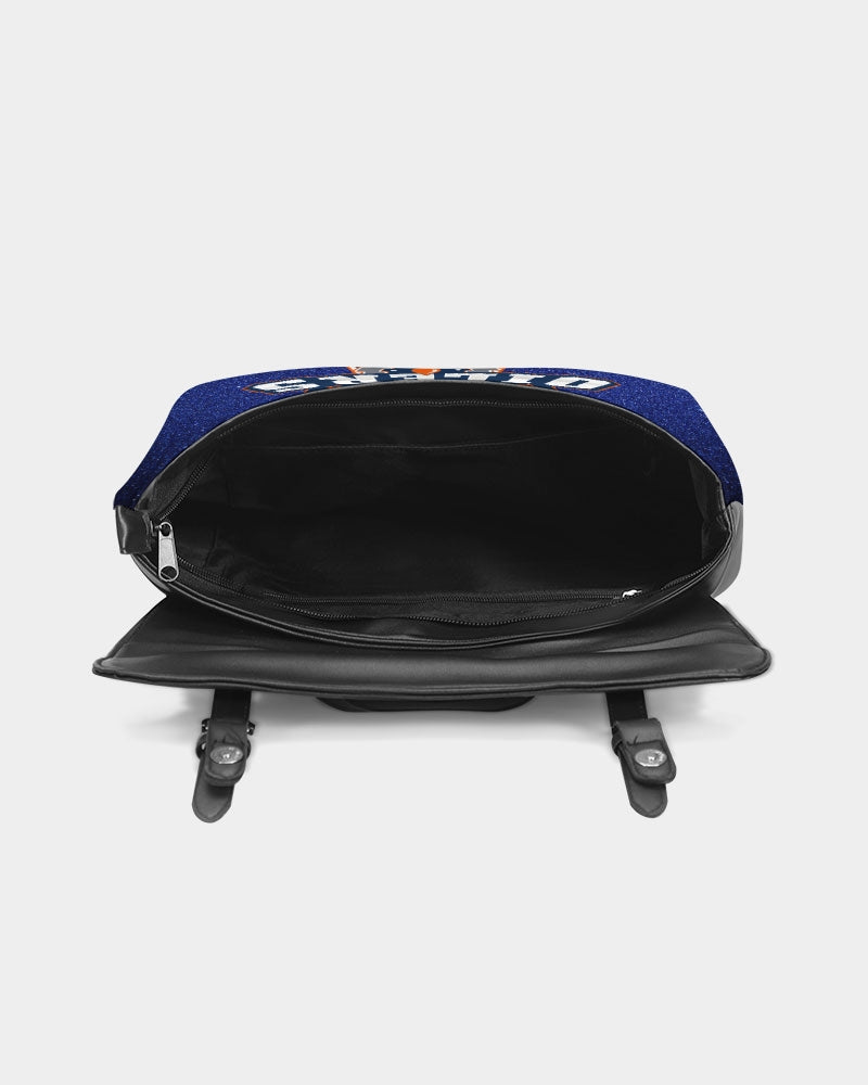 blue glitter oilers Casual Flap Backpack