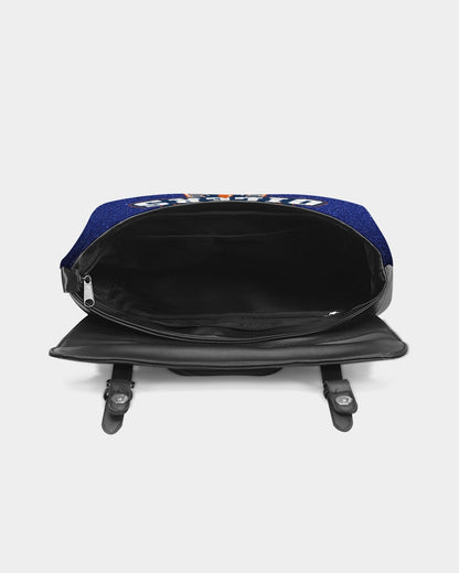 blue glitter oilers Casual Flap Backpack