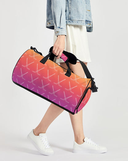 Ombre Goalie Stick Swim Trunks Sports Duffle Bag