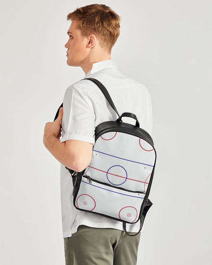hockey rink lines with hockey mom Classic Faux Leather Backpack