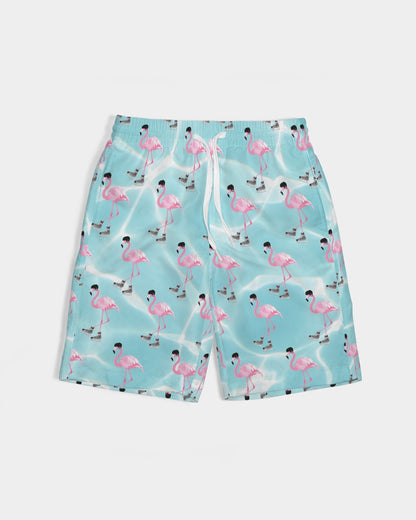 Adult Unisex Flamingo Flow SWAG T-Shirt Boys  All-Over Print Swim Trunk