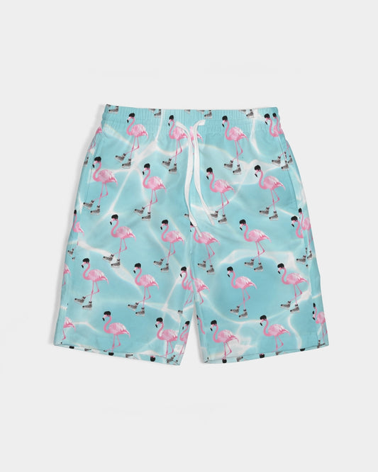 Adult Unisex Flamingo Flow SWAG T-Shirt Boys  All-Over Print Swim Trunk