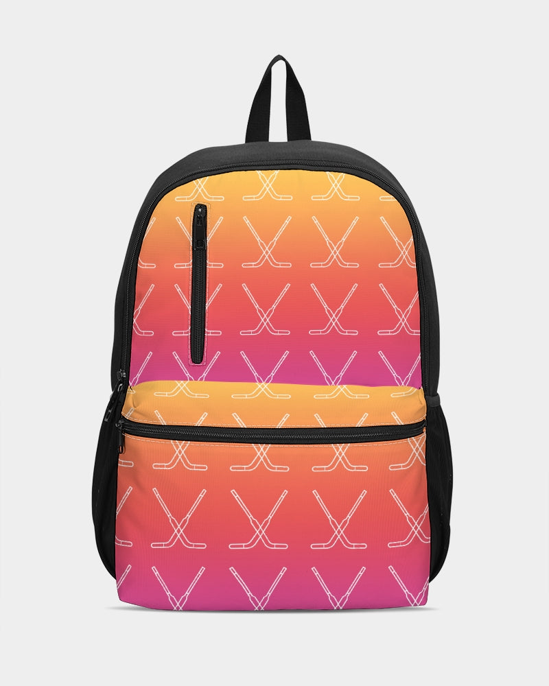 Ombre Goalie Stick Swim Trunks Duo-Zip Front Canvas Backpack