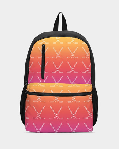 Ombre Goalie Stick Swim Trunks Duo-Zip Front Canvas Backpack