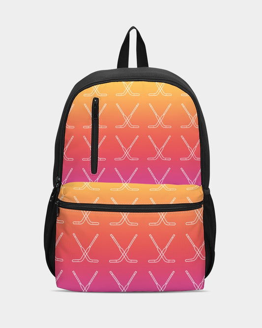 Ombre Goalie Stick Swim Trunks Duo-Zip Front Canvas Backpack