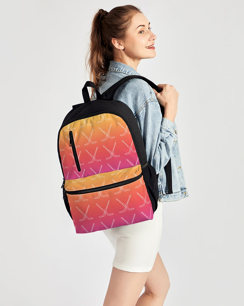 Ombre Goalie Stick Swim Trunks Duo-Zip Front Canvas Backpack
