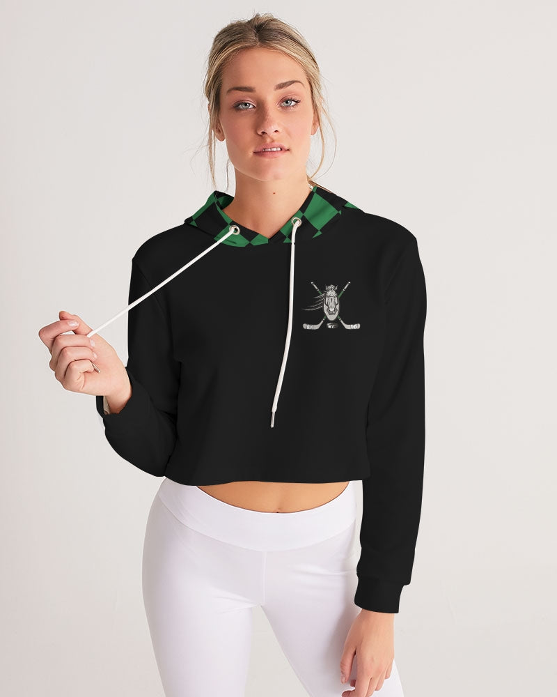 Strongsville Swim Trunks Women's All-Over Print Cropped Hoodie