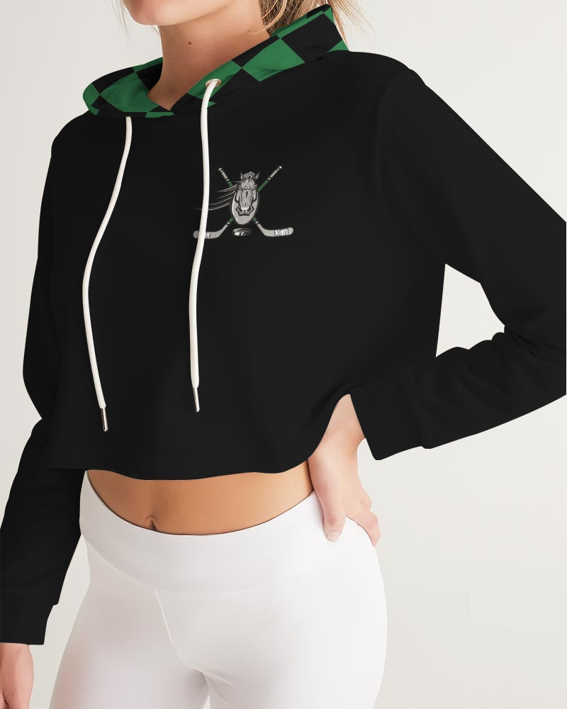 Strongsville Swim Trunks Women's All-Over Print Cropped Hoodie