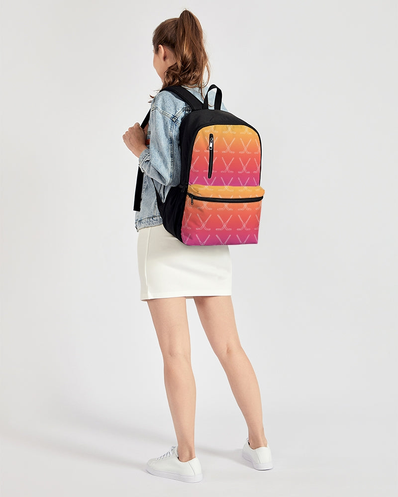 Ombre Goalie Stick Swim Trunks Duo-Zip Front Canvas Backpack