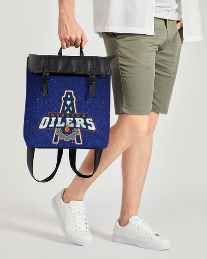 blue glitter oilers Casual Flap Backpack