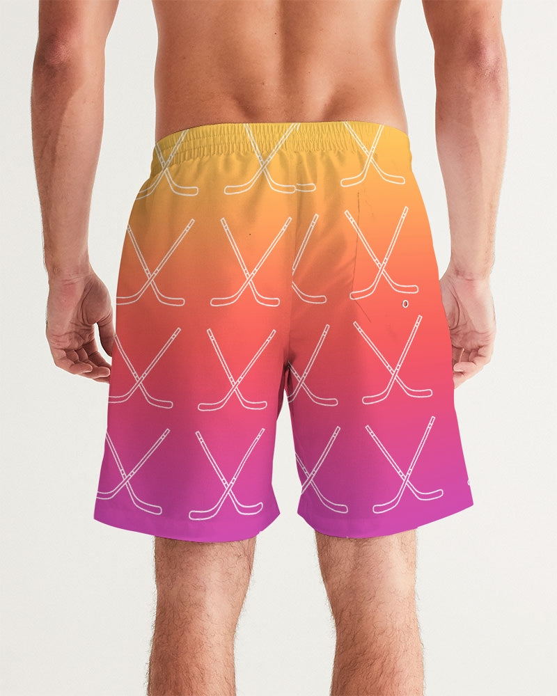 Ombre Hockey Stick Swim Trunks Men's Swim Trunk