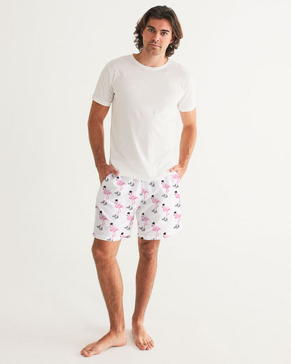 Hockey Playing Flamingos Men's Swim Trunk