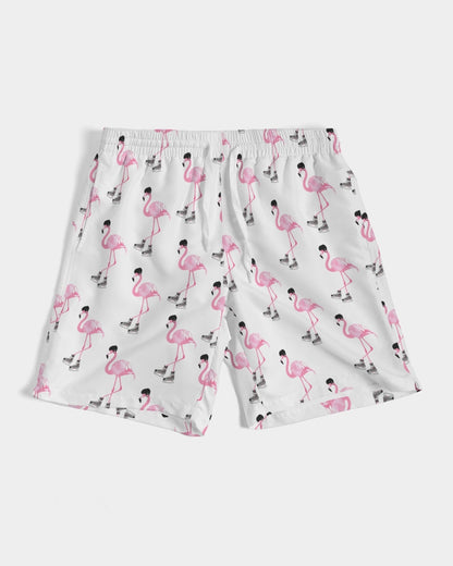 Hockey Playing Flamingos Men's Swim Trunk