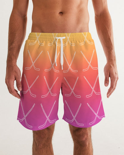 Ombre Hockey Stick Swim Trunks Men's Swim Trunk