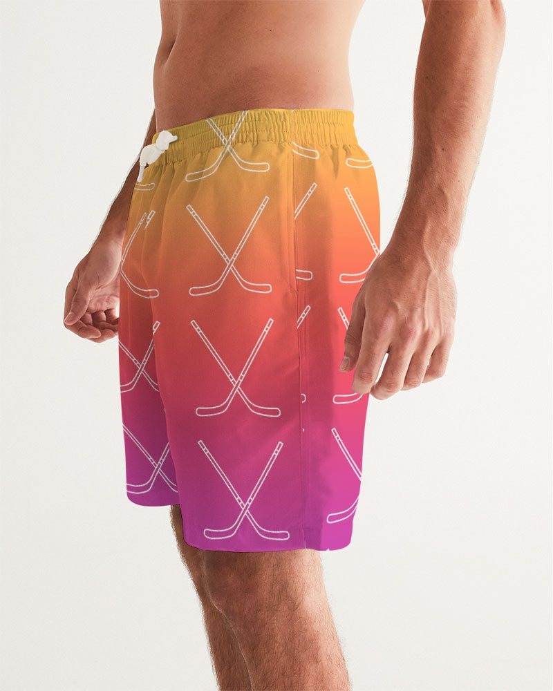 Ombre Hockey Stick Swim Trunks Men's Swim Trunk