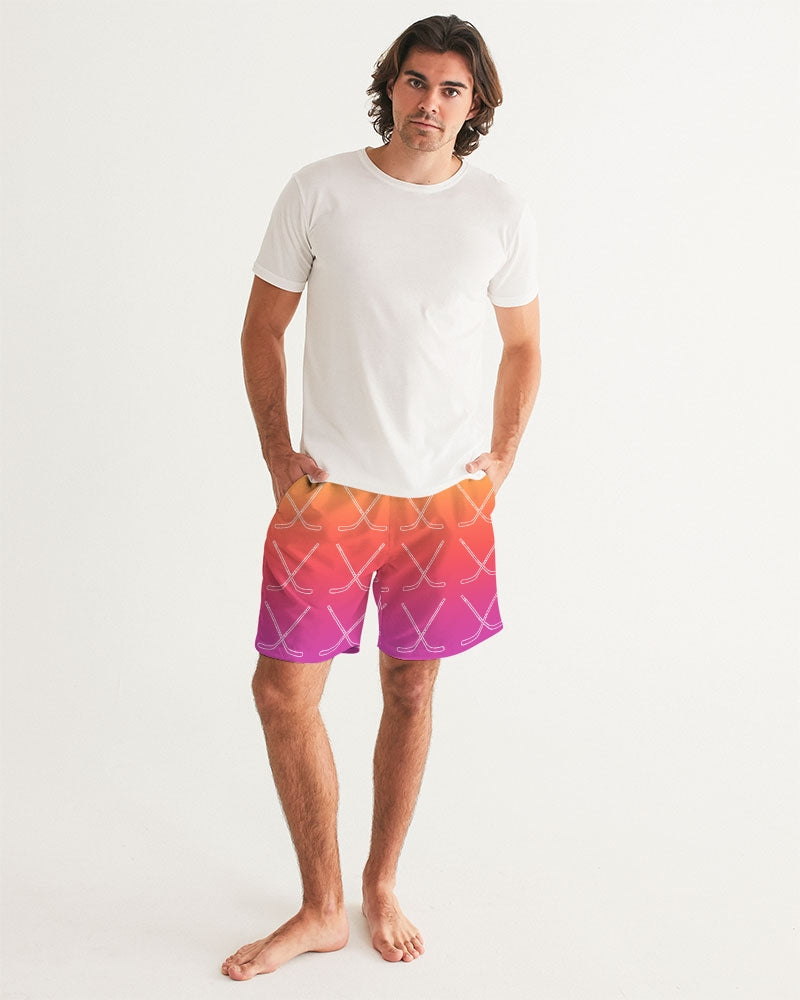 Ombre Hockey Stick Swim Trunks Men's Swim Trunk