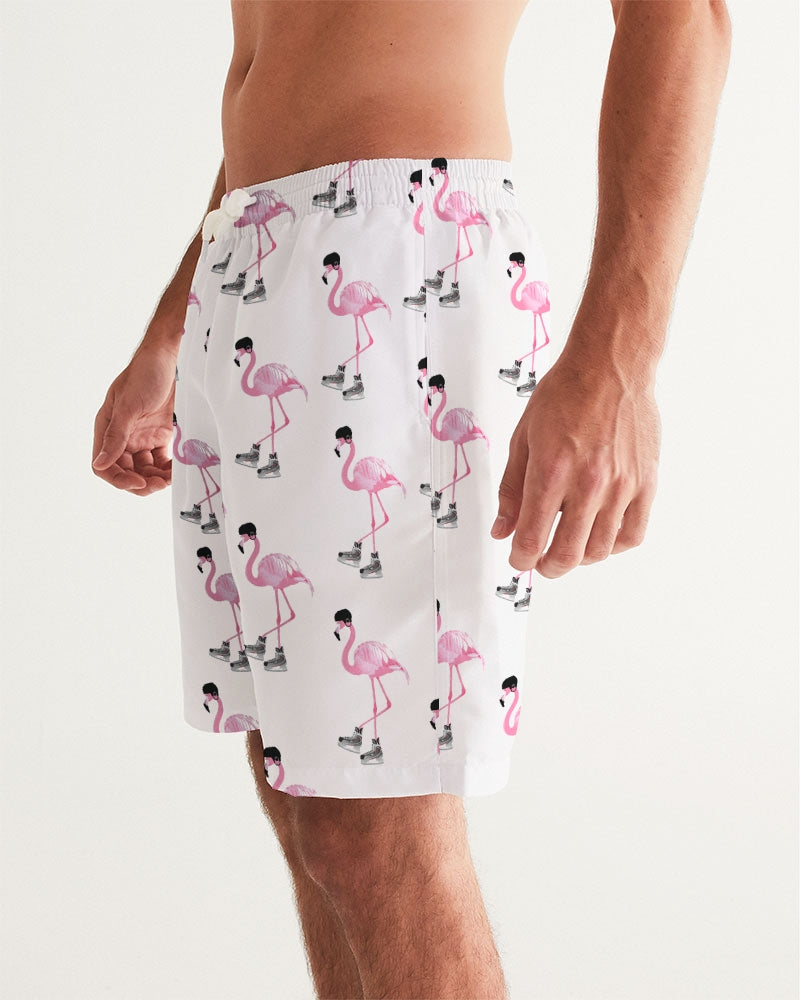 Hockey Playing Flamingos Men's Swim Trunk