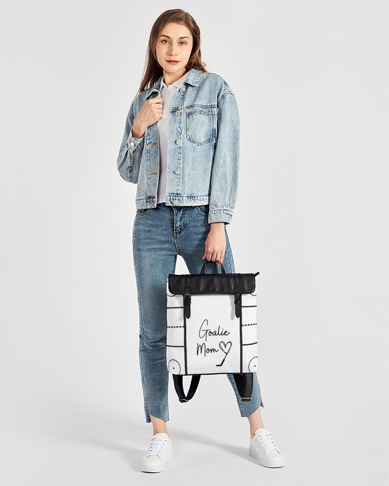 Black & white rink goalie mom Casual Flap Backpack