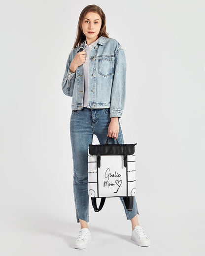 Black & white rink goalie mom Casual Flap Backpack