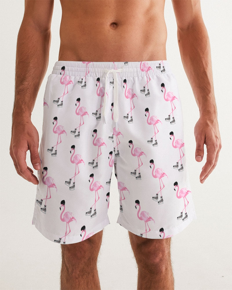 Hockey Playing Flamingos Men's Swim Trunk