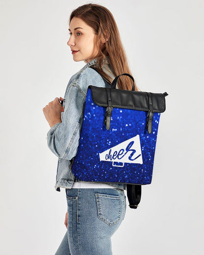 Blue Glitter Cheer Casual Flap Backpack