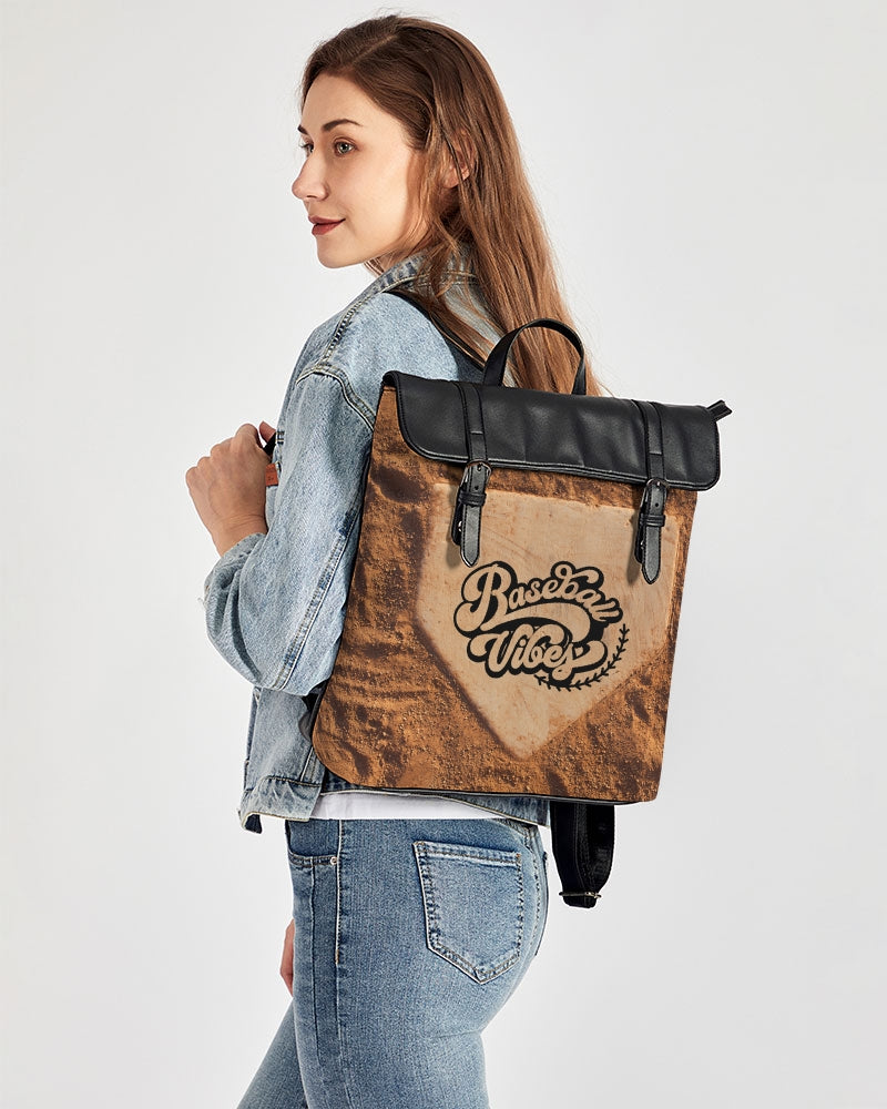 Baseball Vibes Home Plate Casual Flap Backpack