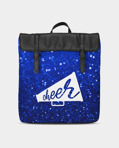 Blue Glitter Cheer Casual Flap Backpack