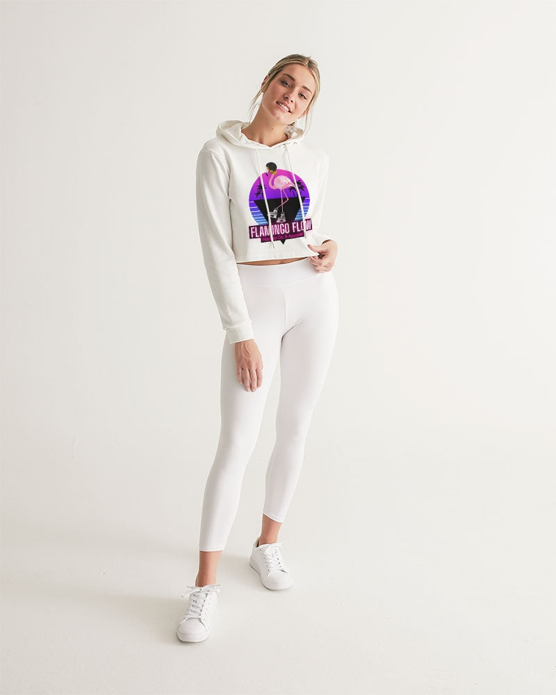 Women's Flamingo Flow Crop Top Hoodie Women's Cropped Hoodie