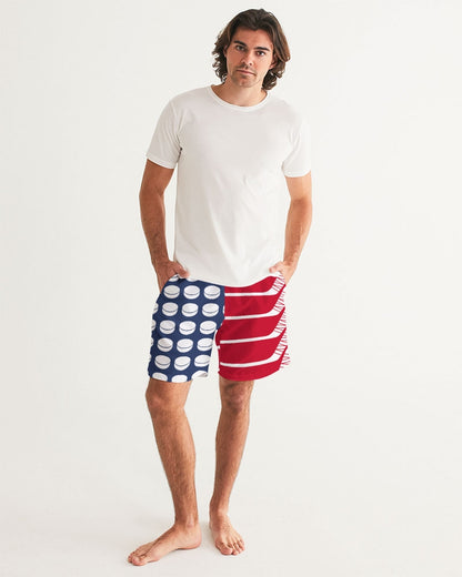 Hockey Stars and Sticks Swim Trunks Men's Swim Trunk