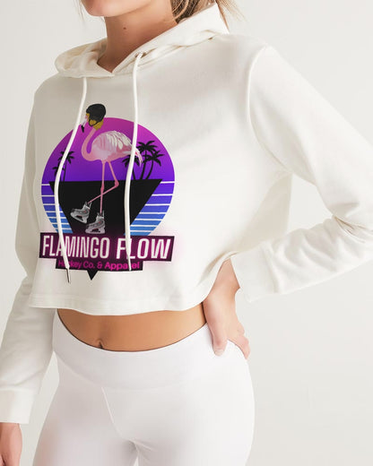 Women's Flamingo Flow Crop Top Hoodie Women's Cropped Hoodie