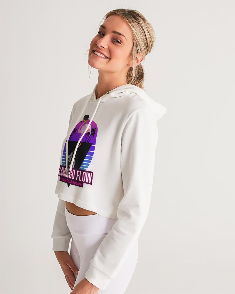 Women's Flamingo Flow Crop Top Hoodie Women's Cropped Hoodie