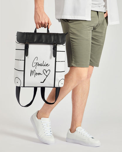 Black & white rink goalie mom Casual Flap Backpack