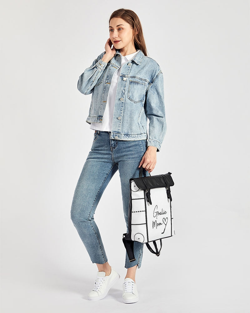 Black & white rink goalie mom Casual Flap Backpack