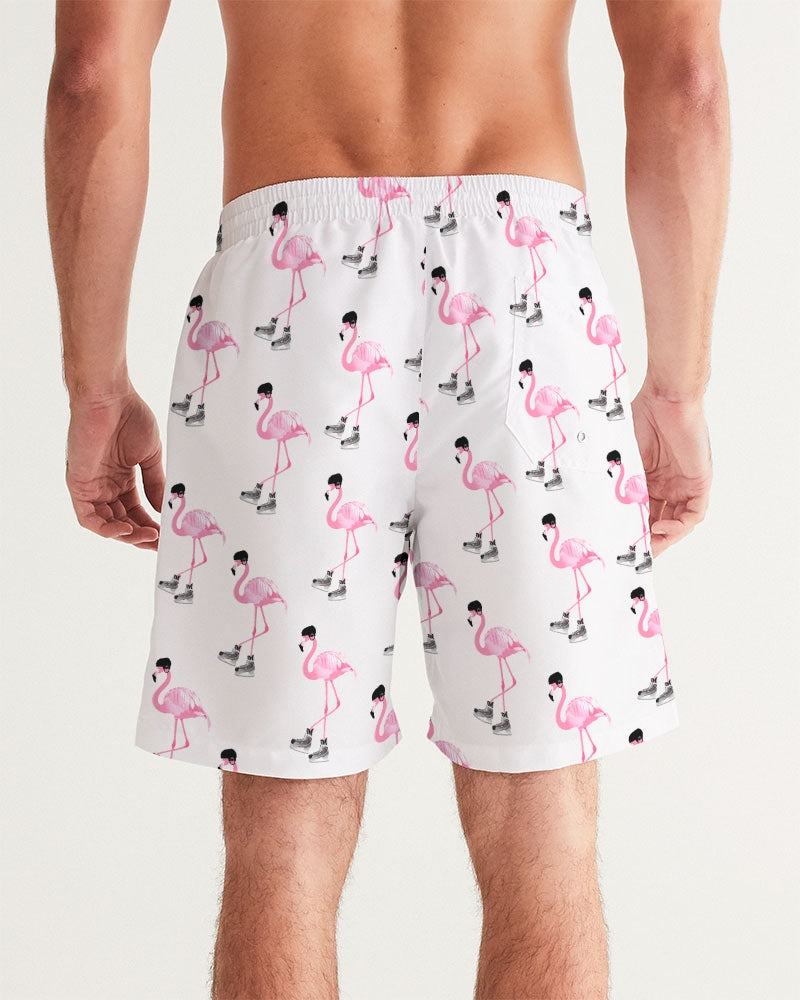 Hockey Playing Flamingos Men's Swim Trunk