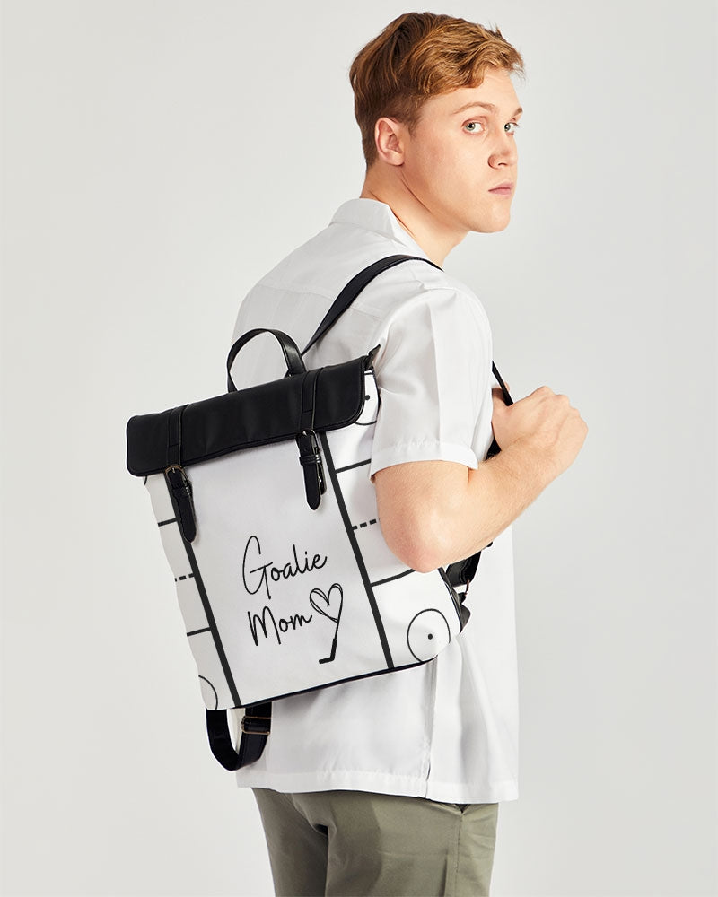 Black & white rink goalie mom Casual Flap Backpack