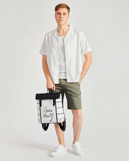 Black & white rink goalie mom Casual Flap Backpack