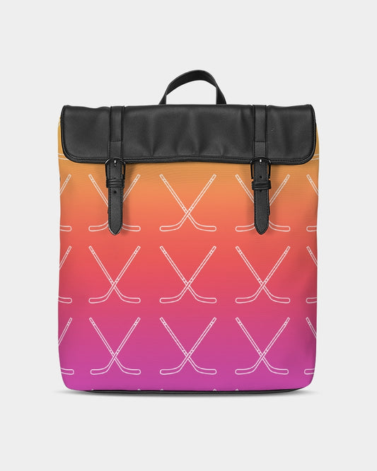 Ombre Hockey Sticks Casual Flap Backpack