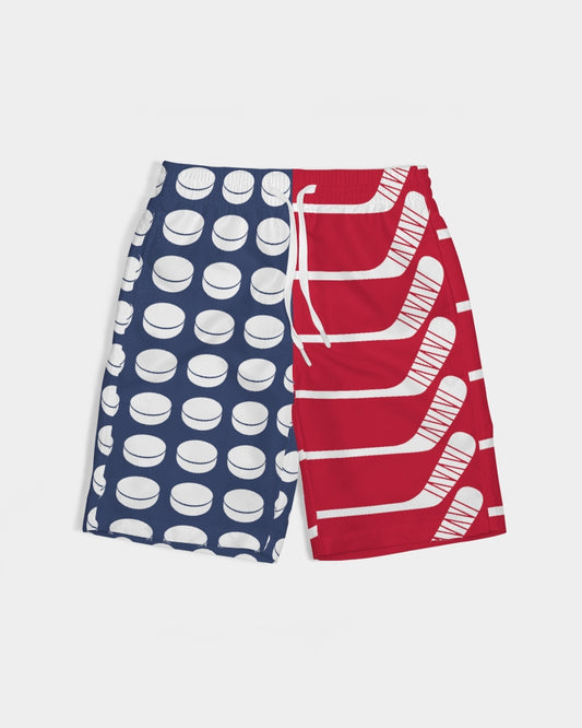 Hockey Stars and Sticks Swim Trunks Boys Swim Trunk