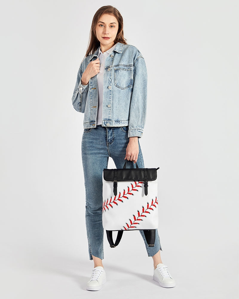 Baseball Backpack Purse Casual Flap Backpack