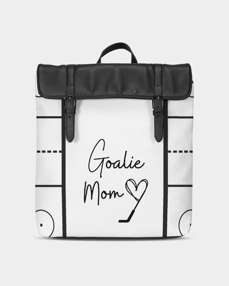 Black & white rink goalie mom Casual Flap Backpack