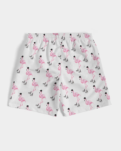 Hockey Playing Flamingos Men's Swim Trunk